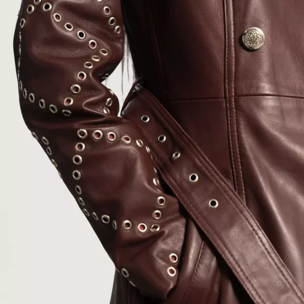 Missoni Maroon Leather Trench Coat gallery 5