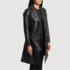 Moonlight Black Leather Trench Coat gallery 1
