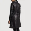 Moonlight Black Leather Trench Coat gallery 4