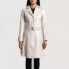 Moonlight Silver Leather Trench Coat gallery 3