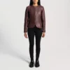 Nexi Quilted Maroon Leather Jacket gallery 6
