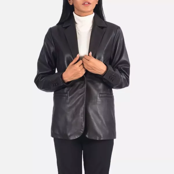 Norma Brown Leather Blazer gallery 3