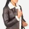 Sherilyn B-3 Brown Leather Bomber Jacket gallery 5