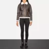 Sherilyn B-3 Brown Leather Bomber Jacket gallery 6