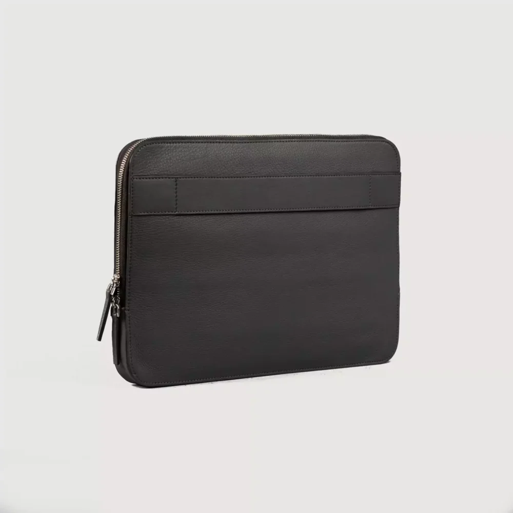 The Baxter Grey Leather Laptop Sleeve Gallery 4