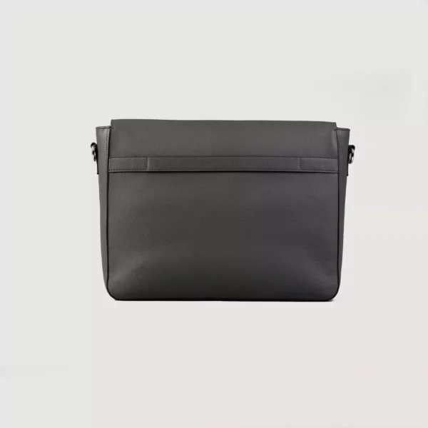 The Carismatico Grey Leather Messenger Bag Gallery 7
