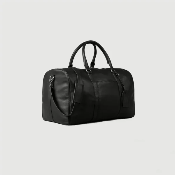 The Darrio Black Leather Duffle Bag Gallery 6