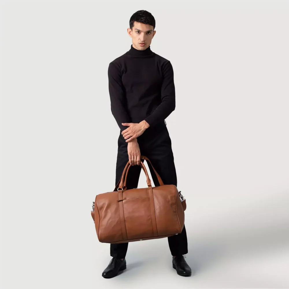The Darrio Brown Leather Duffle Bag Gallery 5