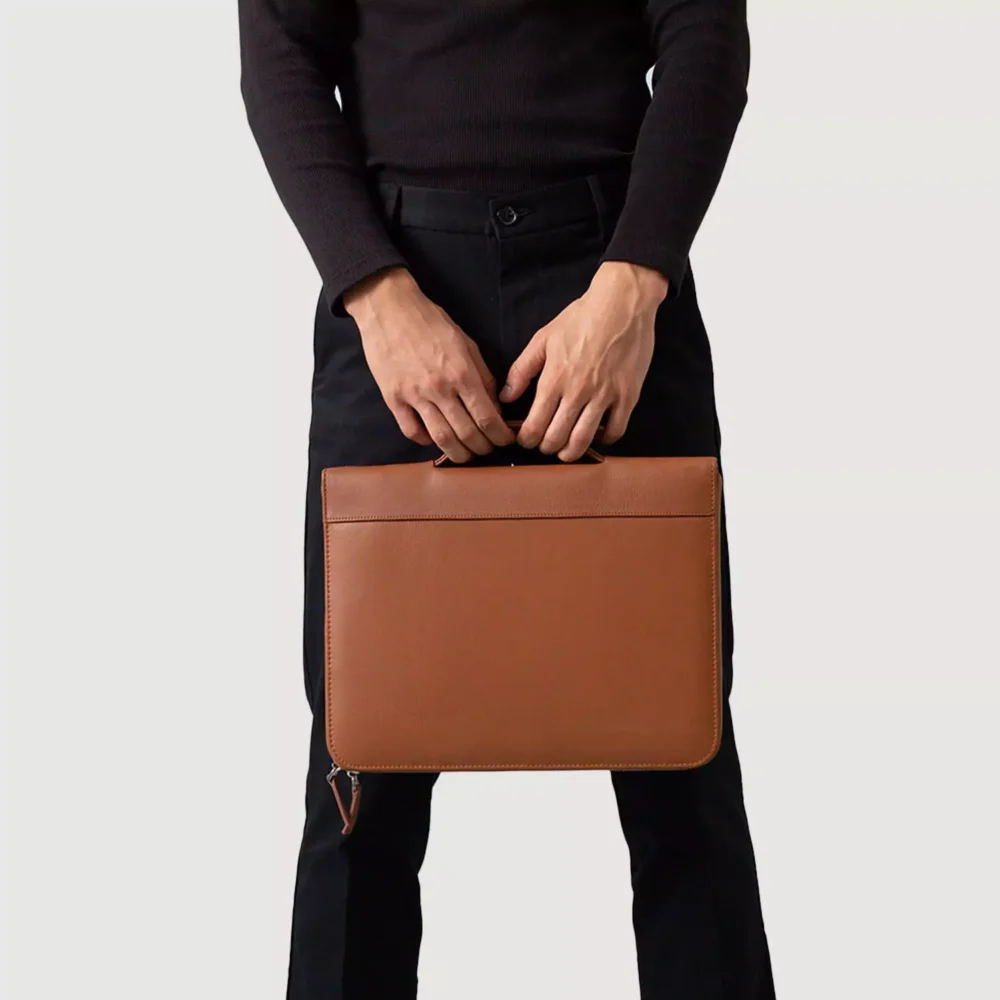 The Eclectic Brown Leather Folio Organizer