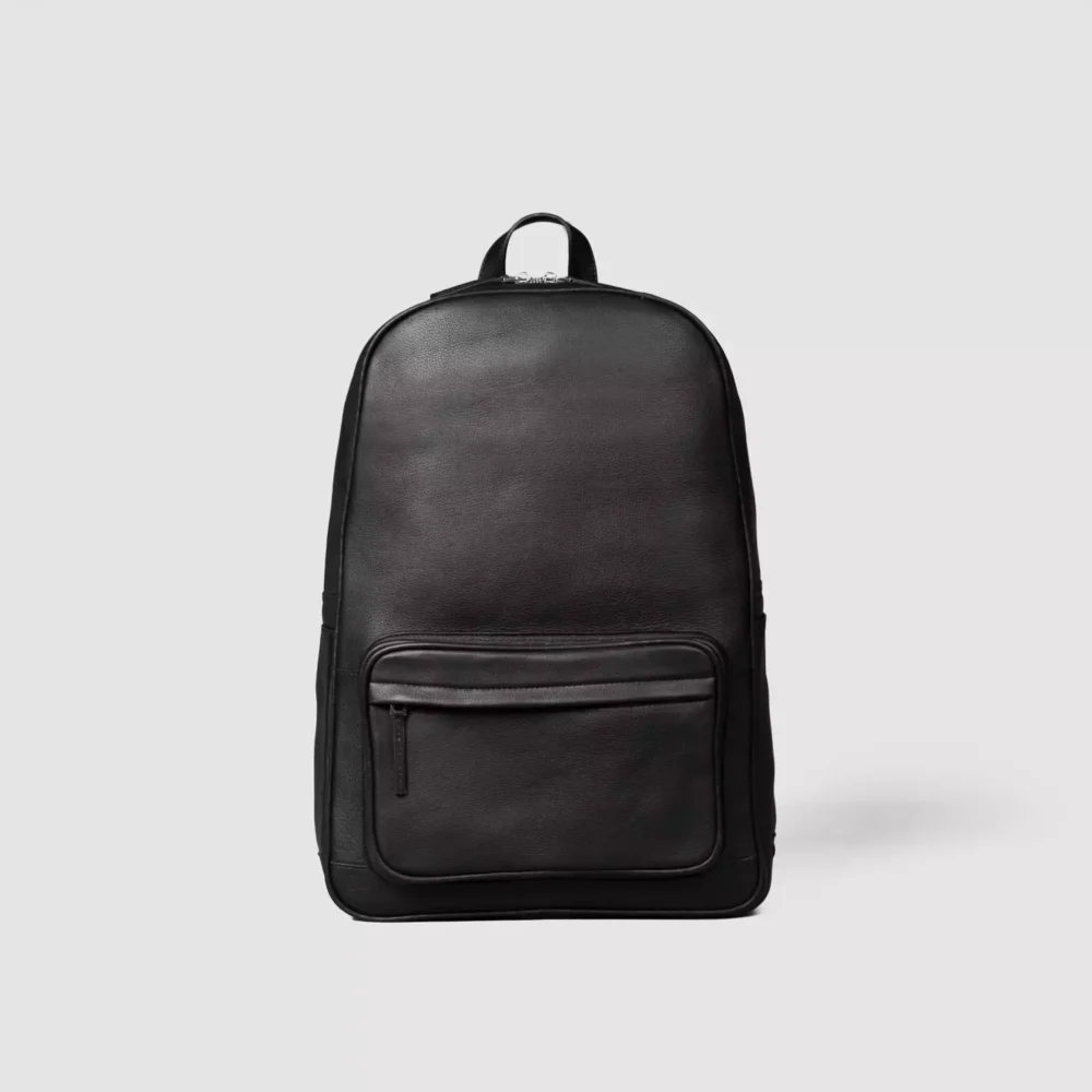 The Philos Black Leather Backpack Gallery 5