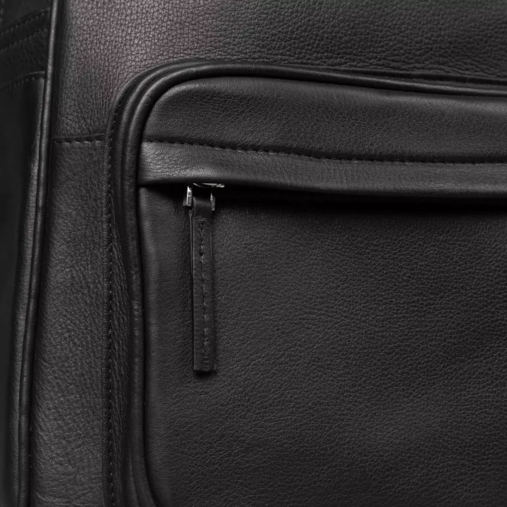 The Philos Black Leather Backpack Gallery 6