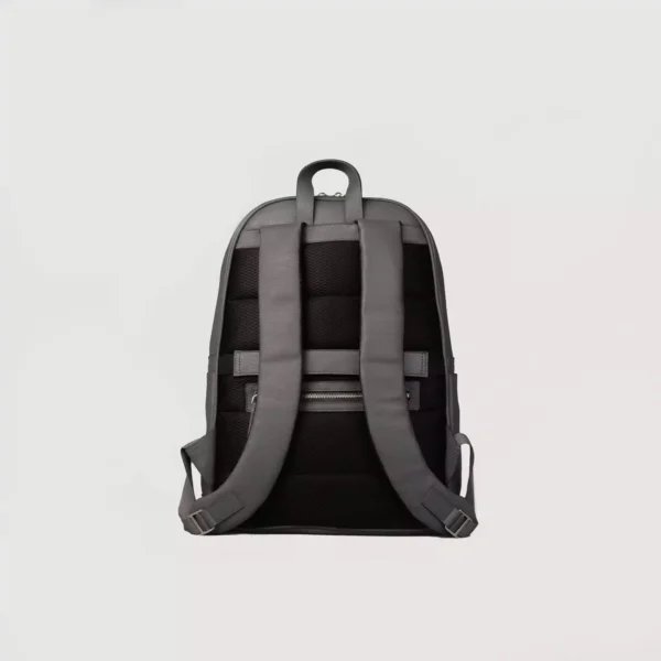 The Philos Grey Leather Backpack Gallery 8