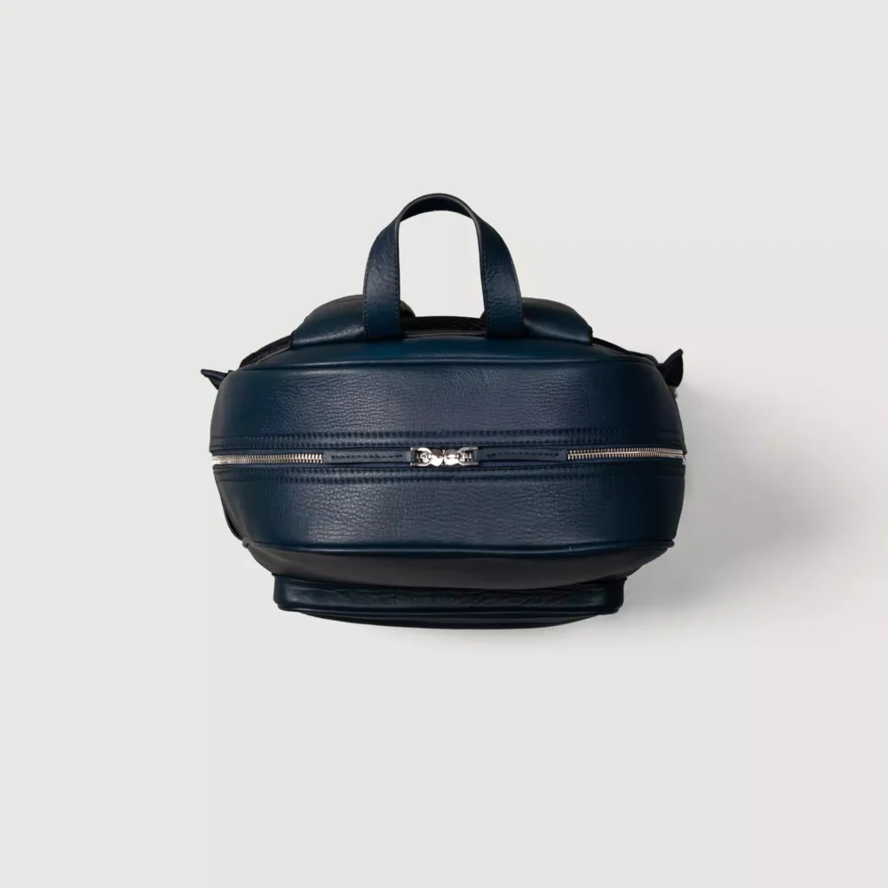 The Philos Midnight Blue Leather Backpack Gallery 6
