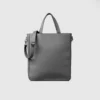 The Poet Grey Leather Tote Bag Gallery 7