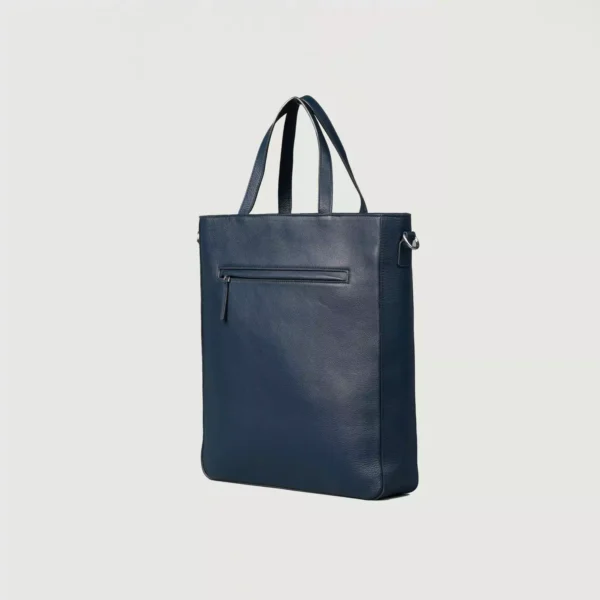 The Poet Midnight Blue Leather Tote Bag Gallery 1