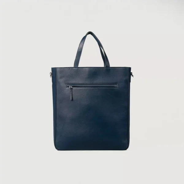 The Poet Midnight Blue Leather Tote Bag Gallery 6