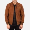Tomchi Tan Suede Leather Jacket Gallery 3
