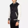 Vaxton Black & White Hybrid Varsity Jacket Gallery 4