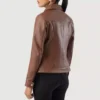 Vixen Brown Classic Collar Leather Jacket gallery 4