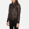 Westa A-2 Brown Leather Bomber Jacket gallary 1