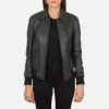 Westa A-2 Green Leather Bomber Jacket gallery 1
