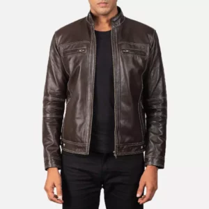 Youngster Brown Leather Biker Jacket