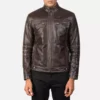 Youngster Brown Leather Biker Jacket Gallery 1