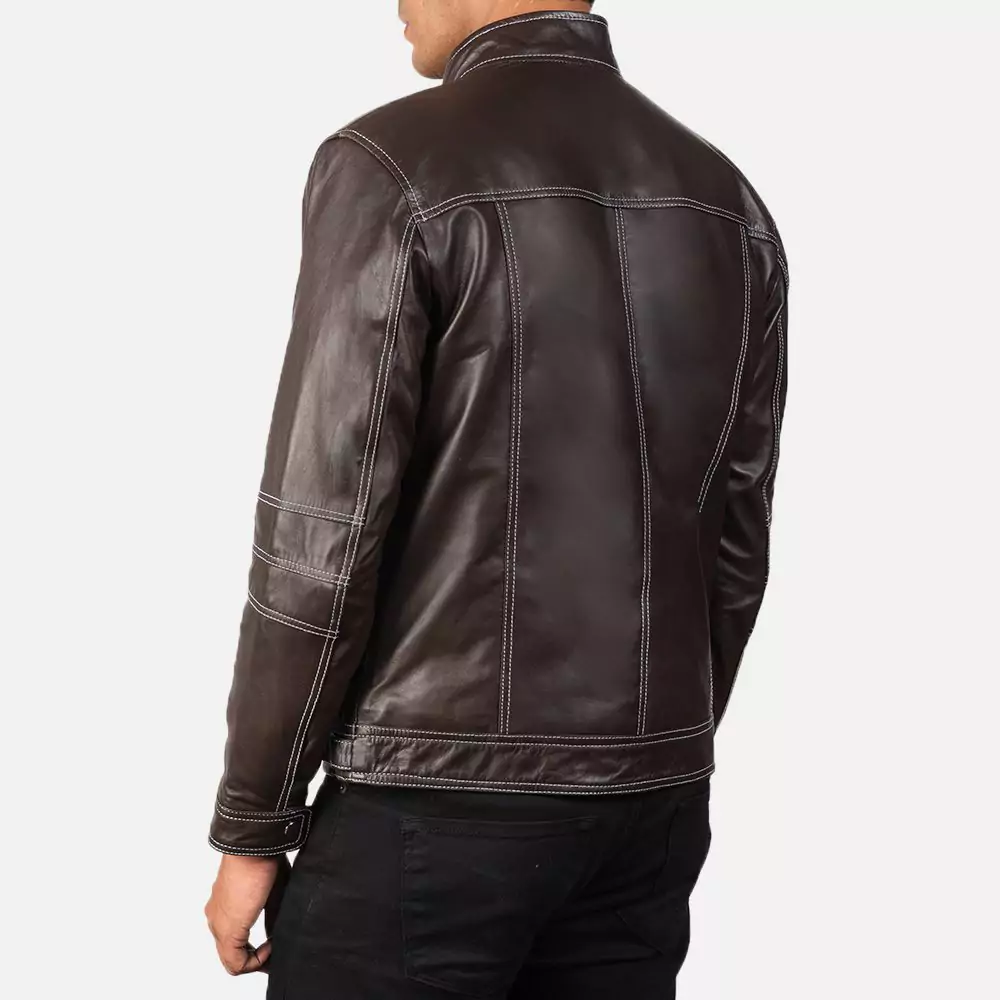 Youngster Brown Leather Biker Jacket Gallery 2