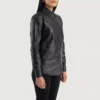 Zenith Black Leather Shirt Jacket gallery 1