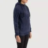 Zest Blue Hooded Suede Pullover Jacket gallery 1