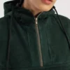 Zest Green Hooded Suede Pullover Jacket gallery 3