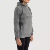 Zest Grey Hooded Suede Pullover Jacket gallery 1