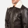 Airin G-1 Brown Leather Bomber Jacket Gallery 3