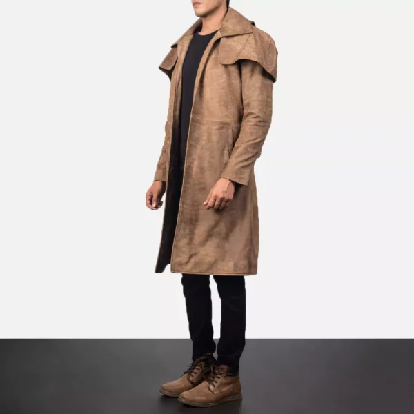 Army Brown Leather Duster Gallery 2