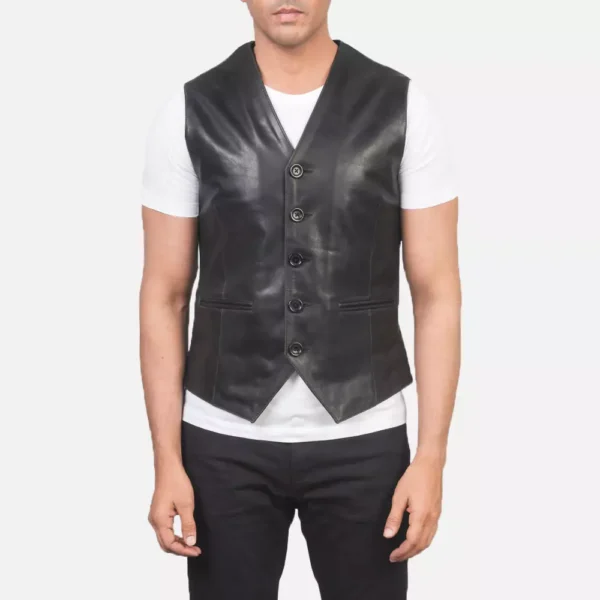 Auden Black Leather Vest Gallery 5