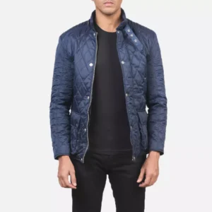 Barry Quilted Blue Windbreaker Jacket