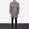 Claud Grey Wool Double Breasted Coat Gallery 4