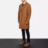 Claud Khaki Wool Double Breasted Coat Gallery 4