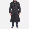 Daniel Black Leather Trench Coat Gallery 1