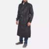 Daniel Black Leather Trench Coat Gallery 2