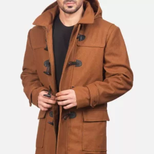 Drake Khaki Wool Duffle Coat