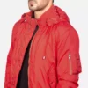 Hanklin Ma-1 Red Hooded Bomber Jacket Gallery 1