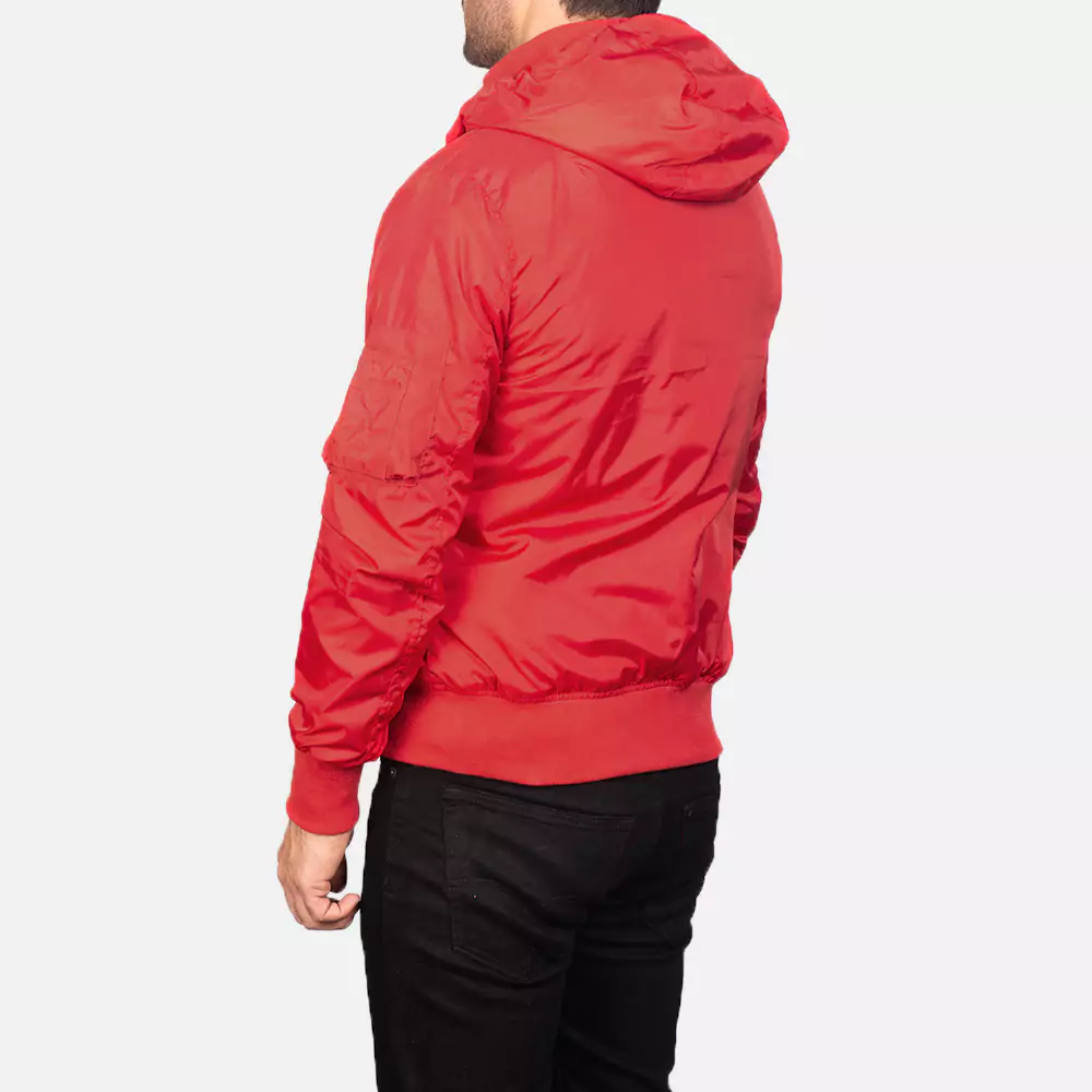 Hanklin Ma-1 Red Hooded Bomber Jacket Gallery 3
