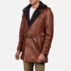 Hunter Distressed Brown Fur Leather Coat Gallery 2