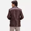 Radaron Quilted Maroon Leather Blazer Gallery 6