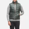 Reeves Green Leather Puffer Vest Gallery 3