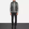 Reeves Green Leather Puffer Vest Gallery 4