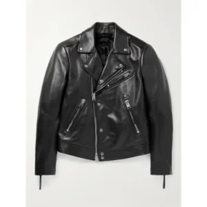 Full-Grain Slim-Fit Leather Biker Jacket