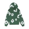 Unisex Denim And Flower Hoodie