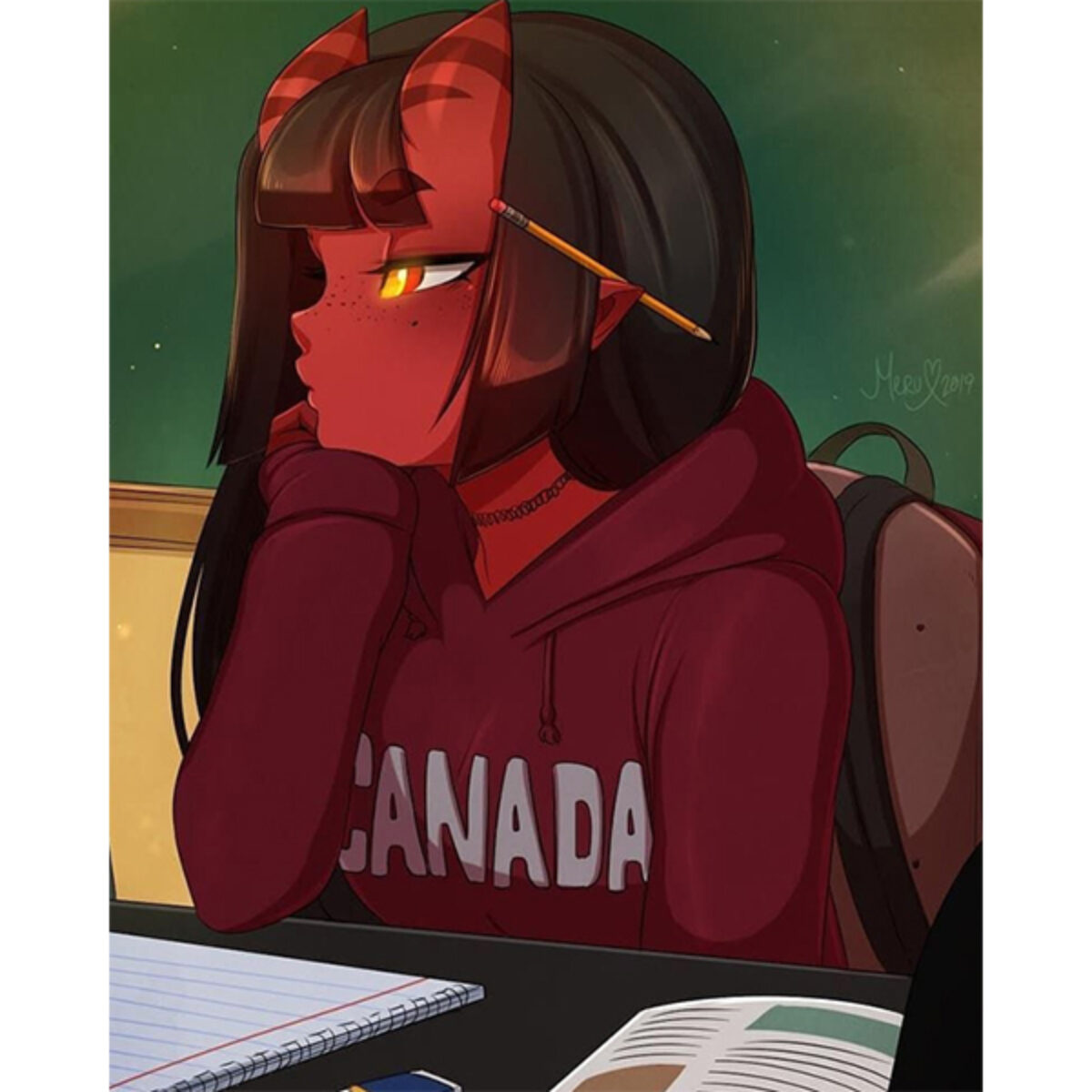 ⋈*。゜meru  Meru The Succubus Canada Hoodie - XEBOI